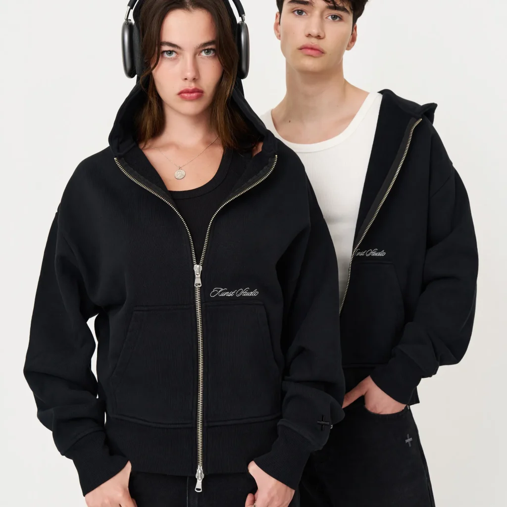 Kunst Studio oversized zip-up hoodie editorial styling